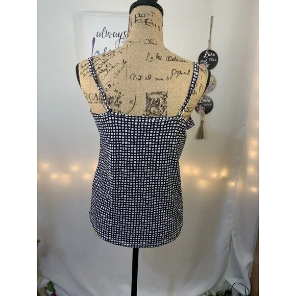 (B-57)The Limited Women’s M Black White Geometric Print Cami Tank Top Sleeveless - Picture 4 of 9
